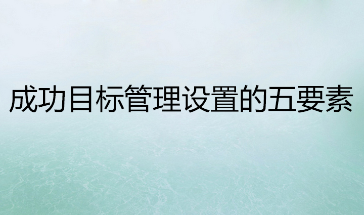 駐企/駐廠輔導_成功目標管理設置的五要素|思博企業管理咨詢